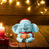 Maxbell Christmas Resin Figurine Decor Durable Prop Ornaments Festival for Office Elephant