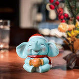 Maxbell Christmas Resin Figurine Decor Durable Prop Ornaments Festival for Office Elephant
