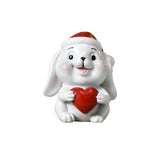 Maxbell Christmas Resin Figurine Decor Durable Prop Ornaments Festival for Office Rabbit