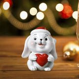 Maxbell Christmas Resin Figurine Decor Durable Prop Ornaments Festival for Office Rabbit