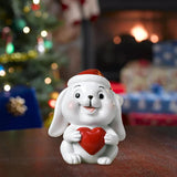 Maxbell Christmas Resin Figurine Decor Durable Prop Ornaments Festival for Office Rabbit