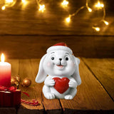 Maxbell Christmas Resin Figurine Decor Durable Prop Ornaments Festival for Office Rabbit