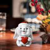 Maxbell Christmas Resin Figurine Decor Durable Prop Ornaments Festival for Office Rabbit