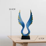 Maxbell Resin Statue Bird Sculptures Art Crafts Decoration Office Wing Figurines Angel Wing