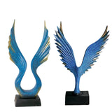 Maxbell Resin Statue Bird Sculptures Art Crafts Decoration Office Wing Figurines Angel Wing