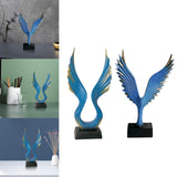 Maxbell Resin Statue Bird Sculptures Art Crafts Decoration Office Wing Figurines Angel Wing