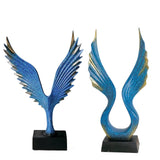 Maxbell Resin Statue Bird Sculptures Art Crafts Decoration Office Wing Figurines Angel Wing