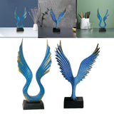 Maxbell Resin Statue Bird Sculptures Art Crafts Decoration Office Wing Figurines Angel Wing