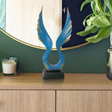 Maxbell Resin Statue Bird Sculptures Art Crafts Decoration Office Wing Figurines Angel Wing