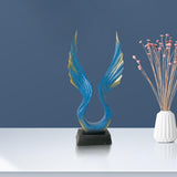 Maxbell Resin Statue Bird Sculptures Art Crafts Decoration Office Wing Figurines Angel Wing