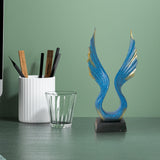 Maxbell Resin Statue Bird Sculptures Art Crafts Decoration Office Wing Figurines Angel Wing