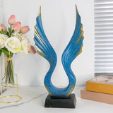Maxbell Resin Statue Bird Sculptures Art Crafts Decoration Office Wing Figurines Angel Wing