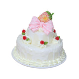 Maxbell Artificial Cake Ornament Faux Cakes Model for Bakery Decoration Props White