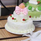 Maxbell Artificial Cake Ornament Faux Cakes Model for Bakery Decoration Props White