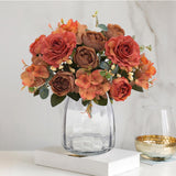 Maxbell Artificial Flowers Bouquet Bridal Bouquet Fake Flower Wedding Bride Bouquet Orange