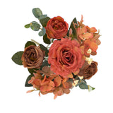 Maxbell Artificial Flowers Bouquet Bridal Bouquet Fake Flower Wedding Bride Bouquet Orange