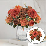 Maxbell Artificial Flowers Bouquet Bridal Bouquet Fake Flower Wedding Bride Bouquet Orange