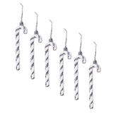 Maxbell 6x Christmas Tree Candy Cane Crutch Decoration Gift for New Year Xmas Home Argent