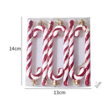 Maxbell 6x Christmas Tree Candy Cane Crutch Decoration Gift for New Year Xmas Home Red