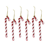 Maxbell 6x Christmas Tree Candy Cane Crutch Decoration Gift for New Year Xmas Home Red