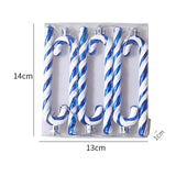 Maxbell 6x Christmas Tree Candy Cane Crutch Decoration Gift for New Year Xmas Home Blue