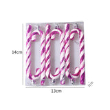 Maxbell 6x Christmas Tree Candy Cane Crutch Decoration Gift for New Year Xmas Home Rose red