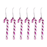 Maxbell 6x Christmas Tree Candy Cane Crutch Decoration Gift for New Year Xmas Home Rose red