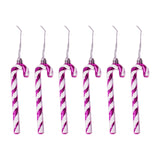 Maxbell 6x Christmas Tree Candy Cane Crutch Decoration Gift for New Year Xmas Home Rose red