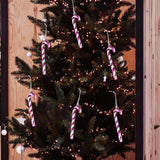 Maxbell 6x Christmas Tree Candy Cane Crutch Decoration Gift for New Year Xmas Home Rose red