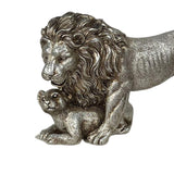Maxbell Lion King Statue Animal Figurine Ornament for Office Living Room Accessories Argent