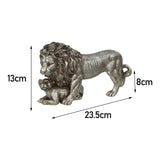 Maxbell Lion King Statue Animal Figurine Ornament for Office Living Room Accessories Argent