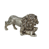 Maxbell Lion King Statue Animal Figurine Ornament for Office Living Room Accessories Argent