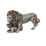 Maxbell Lion King Statue Animal Figurine Ornament for Office Living Room Accessories Argent