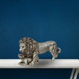 Maxbell Lion King Statue Animal Figurine Ornament for Office Living Room Accessories Argent