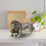 Maxbell Lion King Statue Animal Figurine Ornament for Office Living Room Accessories Argent