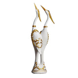 Maxbell Bird Figurine Sculptures Shelves Living Room Bookshelf Crane Resin Statue White