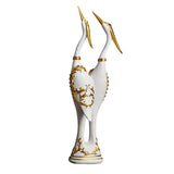 Maxbell Bird Figurine Sculptures Shelves Living Room Bookshelf Crane Resin Statue White