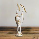 Maxbell Bird Figurine Sculptures Shelves Living Room Bookshelf Crane Resin Statue White