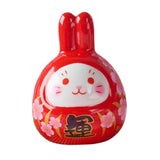 Maxbell Chinese New Year Rabbit Statue Small Bunny Figurine Miniature for Desk Decor