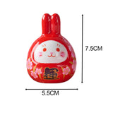 Maxbell Chinese New Year Rabbit Statue Small Bunny Figurine Miniature for Desk Decor