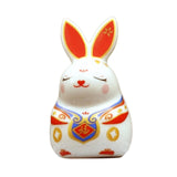 Maxbell Chinese Animal Lucky Rabbit Statue Small Bunny Figurine for Store Decor Red