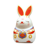 Maxbell Chinese Animal Lucky Rabbit Statue Small Bunny Figurine for Store Decor Red