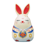 Maxbell Chinese Animal Lucky Rabbit Statue Small Bunny Figurine for Store Decor Red