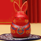 Maxbell Chinese Animal Lucky Rabbit Statue Small Bunny Figurine for Store Decor White