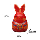 Maxbell Chinese Animal Lucky Rabbit Statue Small Bunny Figurine for Store Decor White