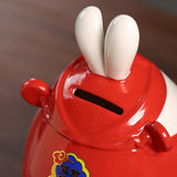 Maxbell Rabbit Piggy Bank Collection Sculpture Ornament for New Year Home Decoration red