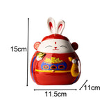 Maxbell Rabbit Piggy Bank Collection Sculpture Ornament for New Year Home Decoration red