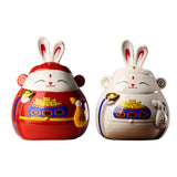 Maxbell Rabbit Piggy Bank Collection Sculpture Ornament for New Year Home Decoration red