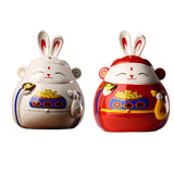 Maxbell Rabbit Piggy Bank Collection Sculpture Ornament for New Year Home Decoration red