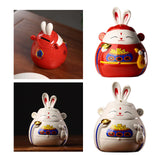 Maxbell Rabbit Piggy Bank Collection Sculpture Ornament for New Year Home Decoration red